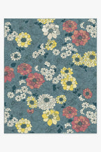 Load image into Gallery viewer, Floret Teal Blue Rug