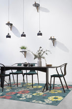 Load image into Gallery viewer, Floret Teal Blue Rug