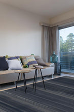 Load image into Gallery viewer, Linear Striped Navy Rug