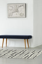 Load image into Gallery viewer, Broken Stripe Black Rug