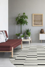 Load image into Gallery viewer, Broken Stripe Black Rug
