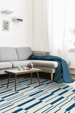 Load image into Gallery viewer, Broken Stripe Indigo Rug
