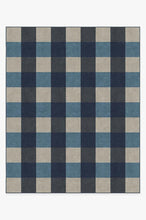 Load image into Gallery viewer, Buffalo Plaid Blue &amp; Ivory Rug
