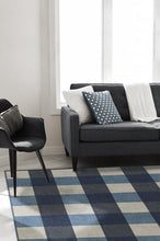 Load image into Gallery viewer, Buffalo Plaid Blue &amp; Ivory Rug
