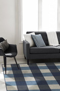 Buffalo Plaid Blue & Ivory Rug