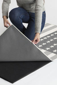 American Flag Grey Rug