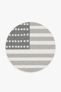 American Flag Grey Rug