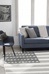 American Flag Grey Rug