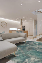 Load image into Gallery viewer, Aurora Teal Grey Rug
