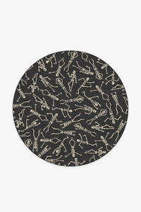 Bone Dance Black Rug