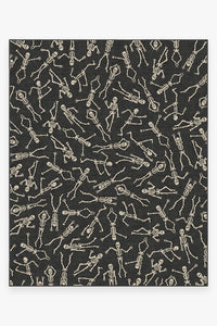 Bone Dance Black Rug