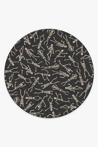 Bone Dance Black Rug