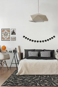 Bone Dance Black Rug
