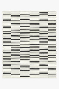 Broken Stripe Black Rug
