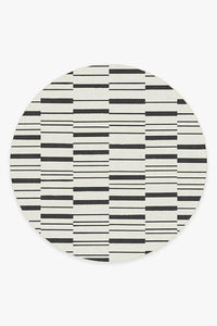 Broken Stripe Black Rug