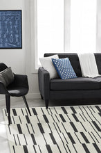 Load image into Gallery viewer, Broken Stripe Black Rug
