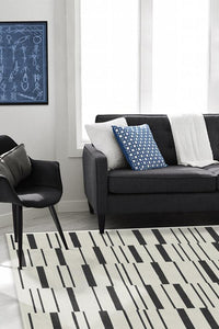 Broken Stripe Black Rug
