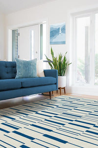 Broken Stripe Indigo Rug