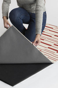 Broken Stripe Red Rug