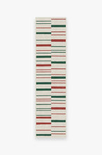 Load image into Gallery viewer, Broken Stripe Red &amp; Green Rug
