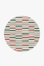 Load image into Gallery viewer, Broken Stripe Red &amp; Green Rug
