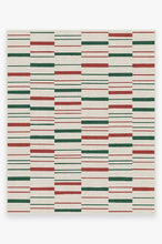 Load image into Gallery viewer, Broken Stripe Red &amp; Green Rug
