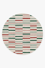 Load image into Gallery viewer, Broken Stripe Red &amp; Green Rug
