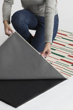 Load image into Gallery viewer, Broken Stripe Red &amp; Green Rug
