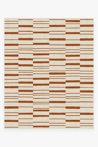 Broken Stripe Rust Orange Rug