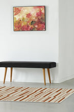 Load image into Gallery viewer, Broken Stripe Rust Orange Rug
