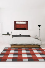 Load image into Gallery viewer, Buffalo Plaid Black &amp; Red Rug
