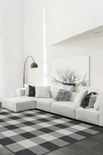 Load image into Gallery viewer, Buffalo Plaid Black &amp; White Rug
