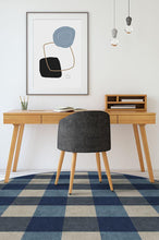 Load image into Gallery viewer, Buffalo Plaid Blue &amp; Ivory Rug
