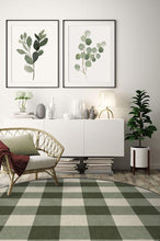 Load image into Gallery viewer, Buffalo Plaid Green &amp; White Rug
