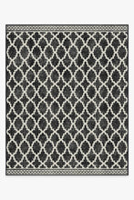 Load image into Gallery viewer, Outdoor Cleo Trellis Black Rug
