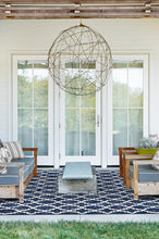 Load image into Gallery viewer, Outdoor Cleo Trellis Royal Blue Rug
