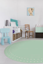 Load image into Gallery viewer, Dot Border Mint Rug
