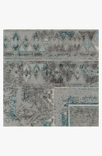 Load image into Gallery viewer, Lunja Border Teal Blue Rug
