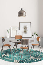 Load image into Gallery viewer, Monstera Teal Rug
