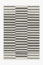 Load image into Gallery viewer, Outdoor Offset Stripe Black Rug
