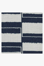 Load image into Gallery viewer, Outdoor Offset Stripe Navy Rug
