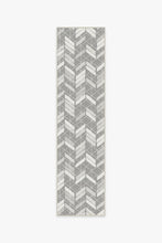 Load image into Gallery viewer, Outdoor Painted Chevron Grey Rug
