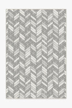 Load image into Gallery viewer, Outdoor Painted Chevron Grey Rug
